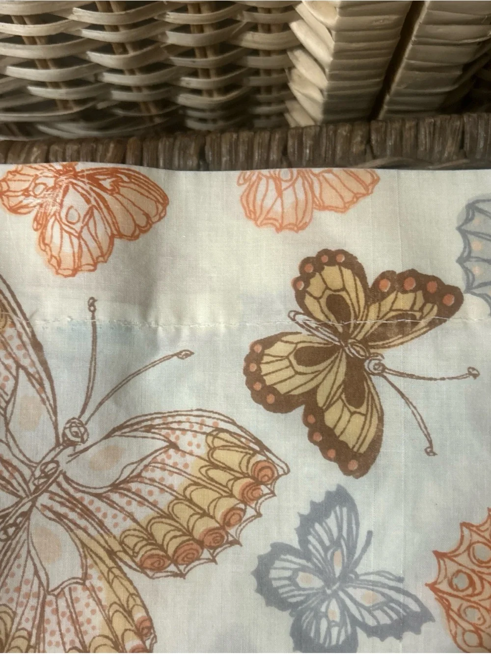 2-Vintage Burlington No Iron Percale Amari Butterfly Standard Pillowcase
